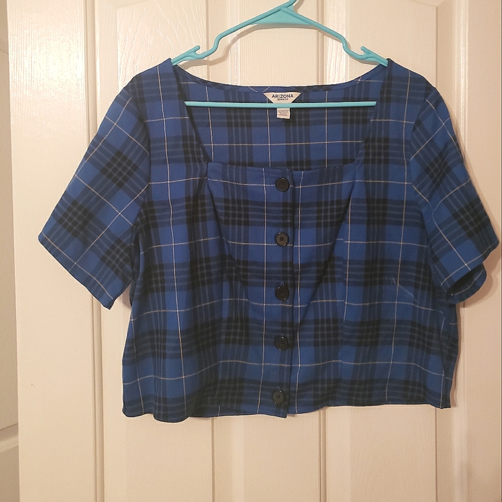 Arizona Blue Plaid Crop Top